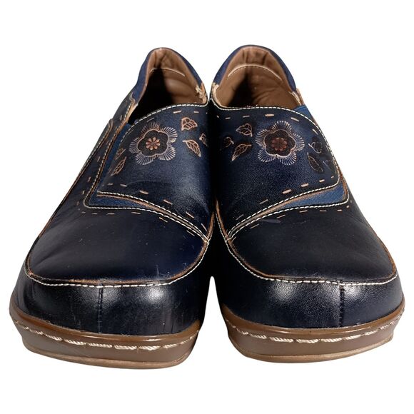 L'Artiste by Spring Step Burbank  Leather Women's Clogs Shoes Blue 39/US 8.5 - Picture 3 of 10